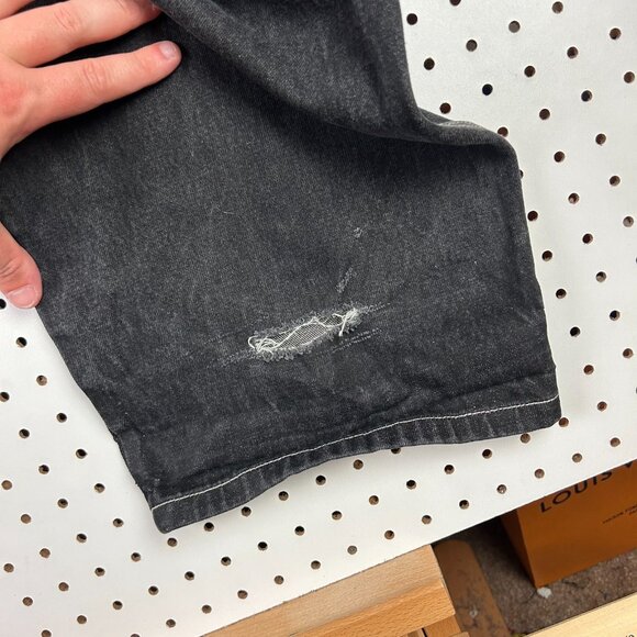 Girbaud Black Baggy 90s Jeans 44x34 Cargo Stash Skate Punk Wide Leg Grunge READ - Picture 6 of 8